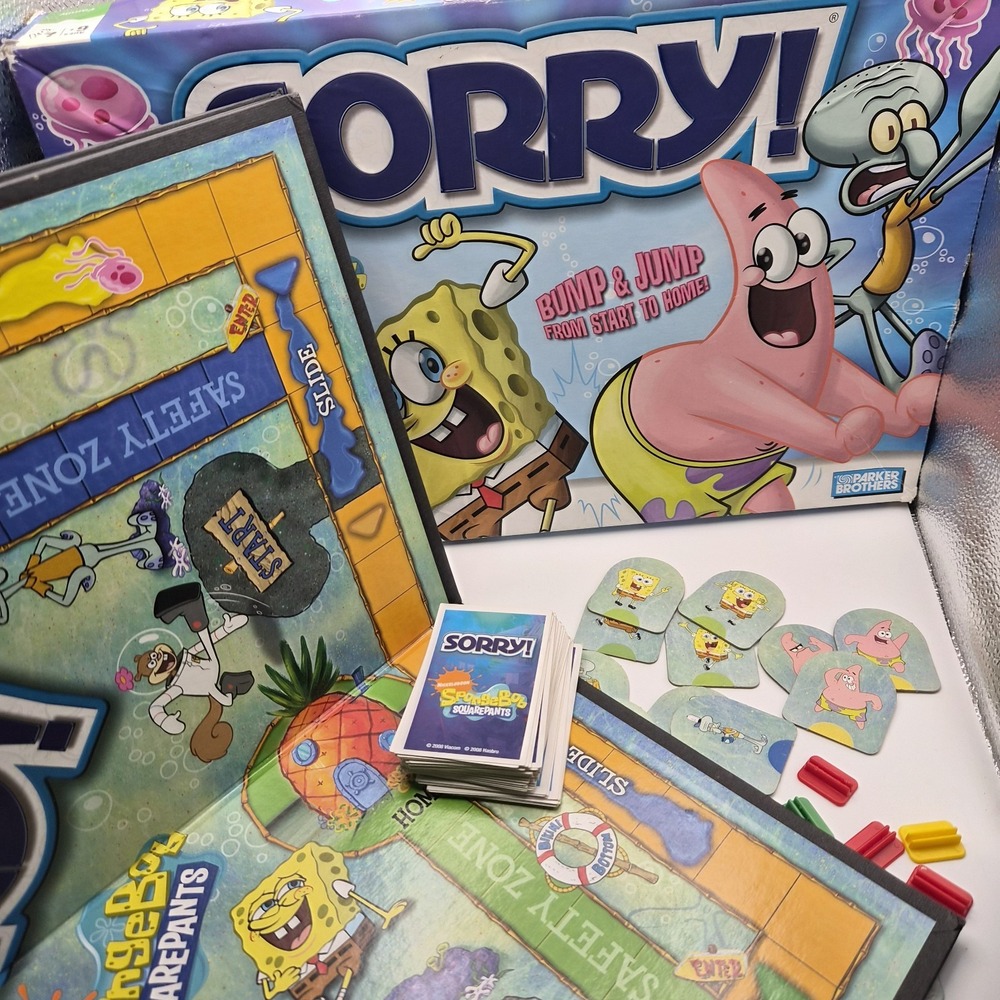 Sorry! SpongeBob SquarePants Board Game 2008 Parker Brothers READ